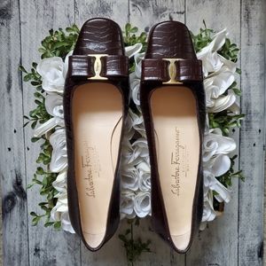 Salvatore Ferragamo Croc Ballet Flats